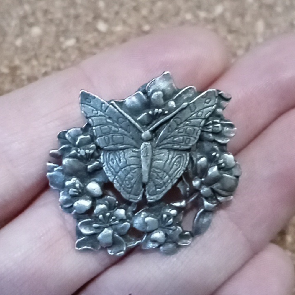 Pewter Brooch by Birds & Blooms 1990s limited edition